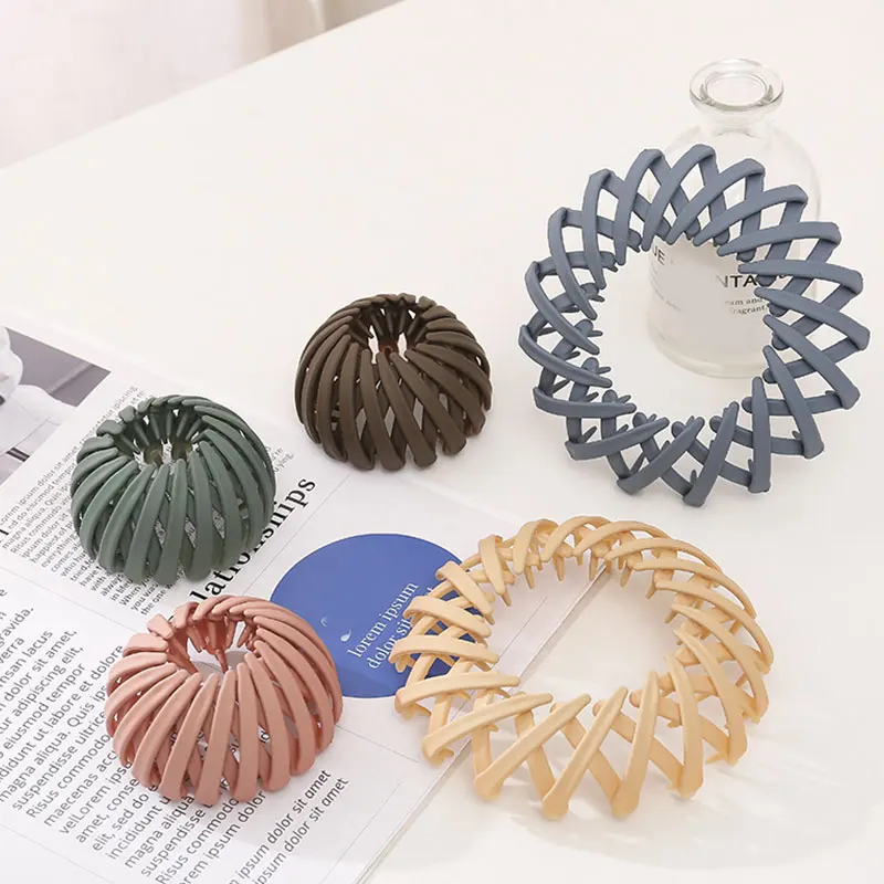 

Пряжка для волос с конским хвостом, глянцевый зажим для волос в пучок, птичье гнездо, расширяющийся зажим для волос, женские заколки для конс...