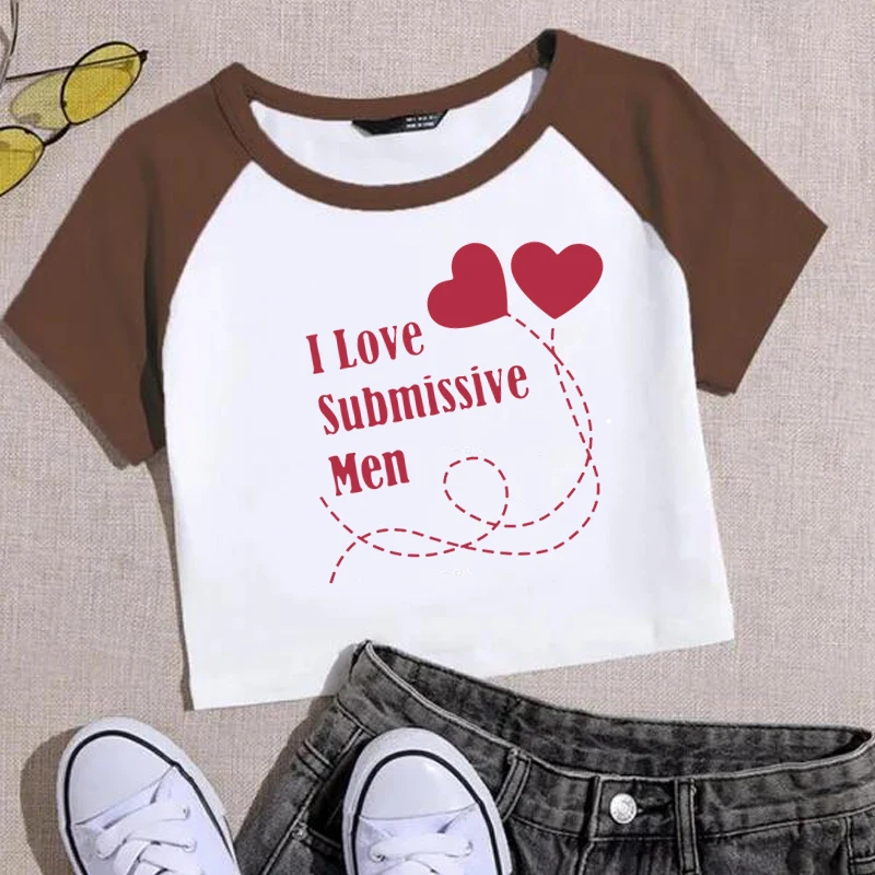 Y2k Одежда I Love послушание футболки для мужчин и женщин винтажные Harajuku уличная