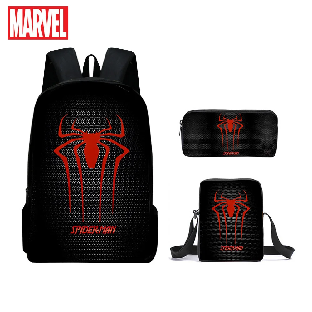 

Новинка 2022 от Disney, рюкзак из трех частей с героями Marvel «Человек-паук» без возврата, сумки для начальной и средней школы, мужская сумка для кни...