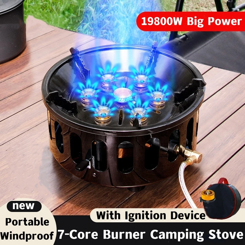19800 Вт сильная пожарная мощная походная плита ветрозащитная 7-ядерная