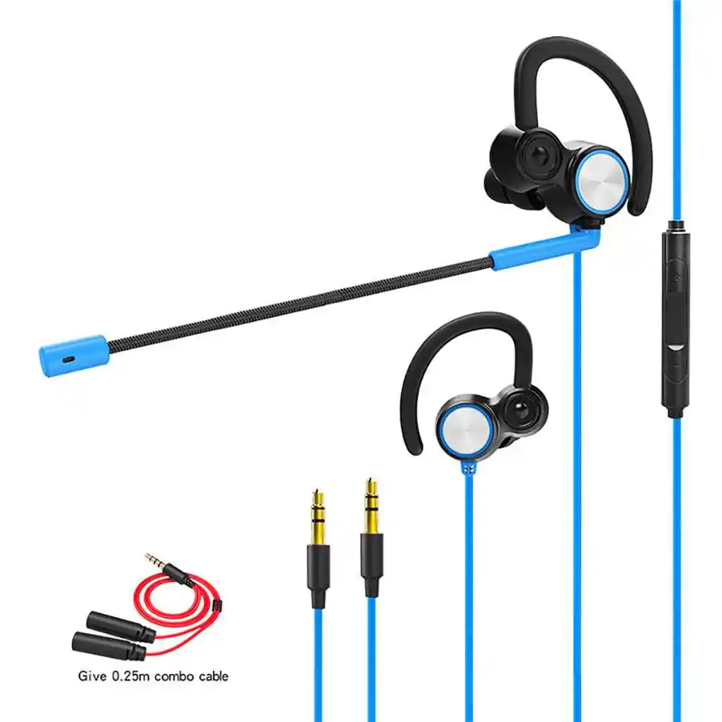 

Double Plug V6 Gaming Headset Dual Micphone In-ear Type Wired Headphones Earphones for Computer Games
