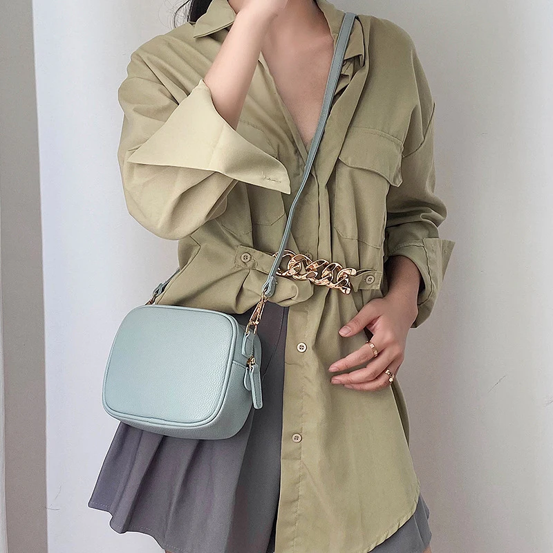 Fashion Shoulder Bags Women Purses Small Handbags Adjustable Strap Crossbody Solid Bag Ladies Daily Use Zipper PU Bags Wholesale