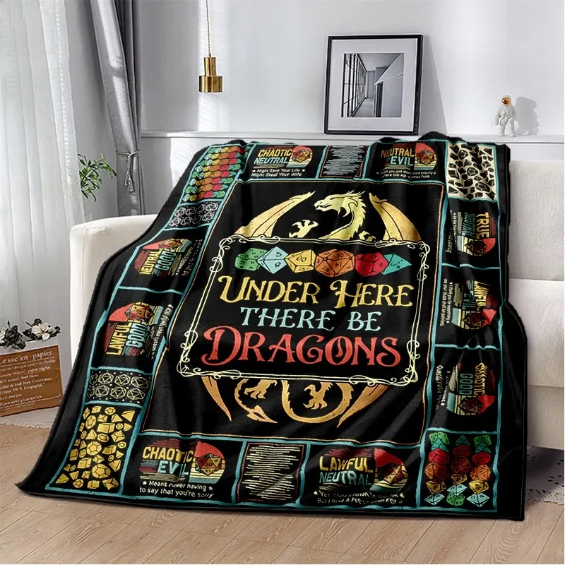 

Одеяло DND D & D, одеяло для ролевых игр, подземей и драконов, мягкое теплое уютное Фланелевое винтажное покрывало для украшения постельного белья, подарки для спальни