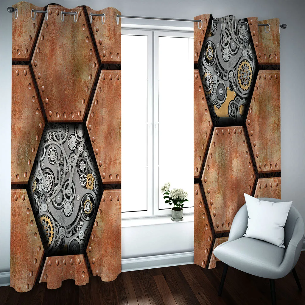 Затемняющие шторы HUANZHUANG для окон винтажные металлические шестерни недорогие