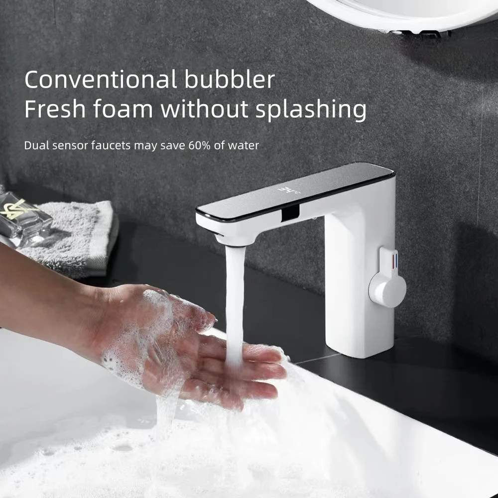 Умный смеситель цифровой с датчиком температуры светодиодный интеллектуальный