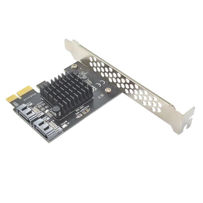 Фото Адаптер карты расширения PCIE-SATA PCI-E SATA Riser Card ASM1061 Чип PCI Express X1 на 2-портовый контроллер SATA3 6 ГБ для настольных ПК №5