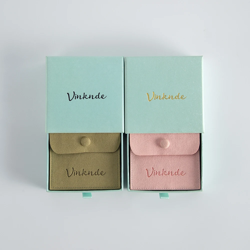 Luxury Gift Boxes Package Pouches Custom Logo Paper Jewelry Packaging Box for Earrings Rings Bracelet Pendant Gift Button Bags