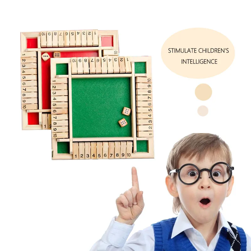 Настольная игра Shut The Box Dice деревянные лопатки и игральные кости для 4-го игроков