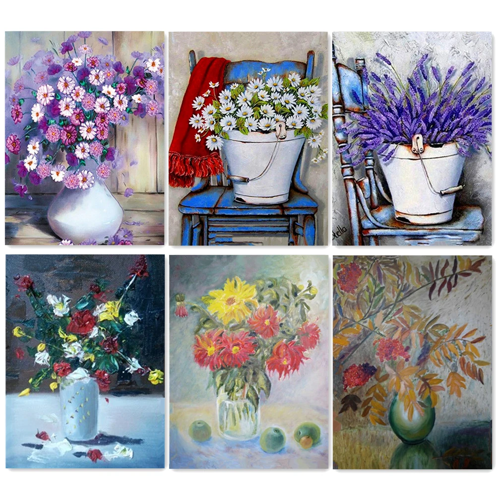 

Handed Draw Flower DIY 5D Diamond Painting Full Drill Square Round Embroidery Mosaic Art Picture Of Rhinestones Home Decor Gifts