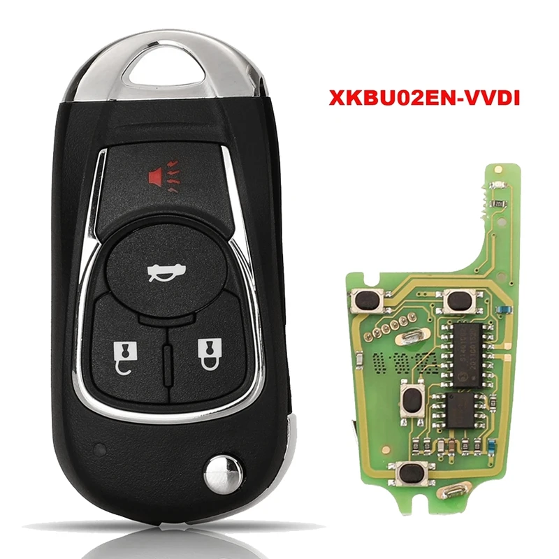 

Xhorse XKBU02EN Универсальный провод дистанционный ключ флип 4 кнопки Сменные аксессуары для Buick стиль для VVDI ключ инструмент