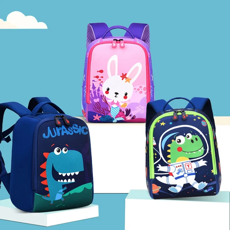 Popular Kindergarten Girl Boy Cute Cartoon Rabbit Dinosaur Schoolbags New Children Grade 1-3 Fashion Backpacks for Students Hot