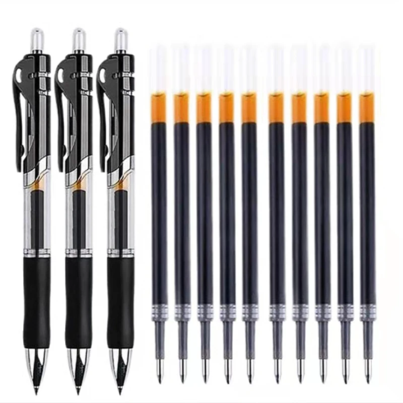 

Выдвижная шариковая ручка большой емкости с гелевыми гладкими чернилами 0,5 мм, черные/красные/синие чернила, офисные и школьные канцелярски...