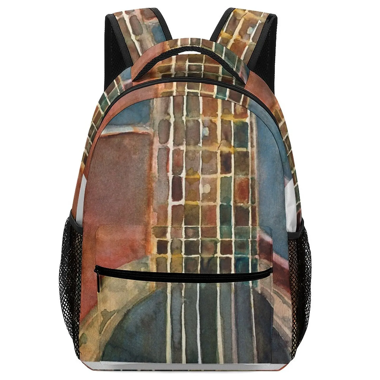 

New Fashion Art Ovation Acoustic Red Guitar Men Backpack Children Kids Laptop Computer Bag School Backpack For Girls