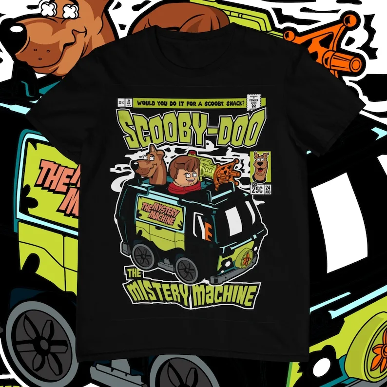 The Mistery Machine Premium Funko Pop Cartoon Rap T-Shirt Template Design for DTG DTF PNG file Digital Download