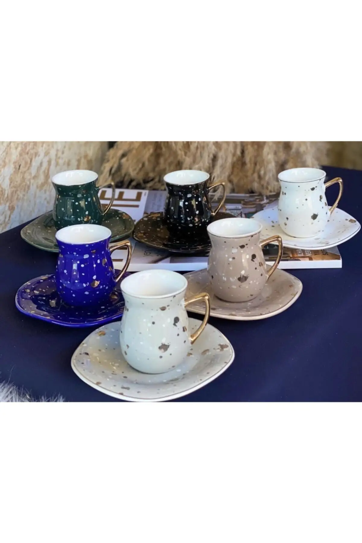 

Удивительный турецкий греческий арабский кофе и Эспрессо набор фарфоровых чашек 6 шт. Набор разноцветных кофейных чашек
