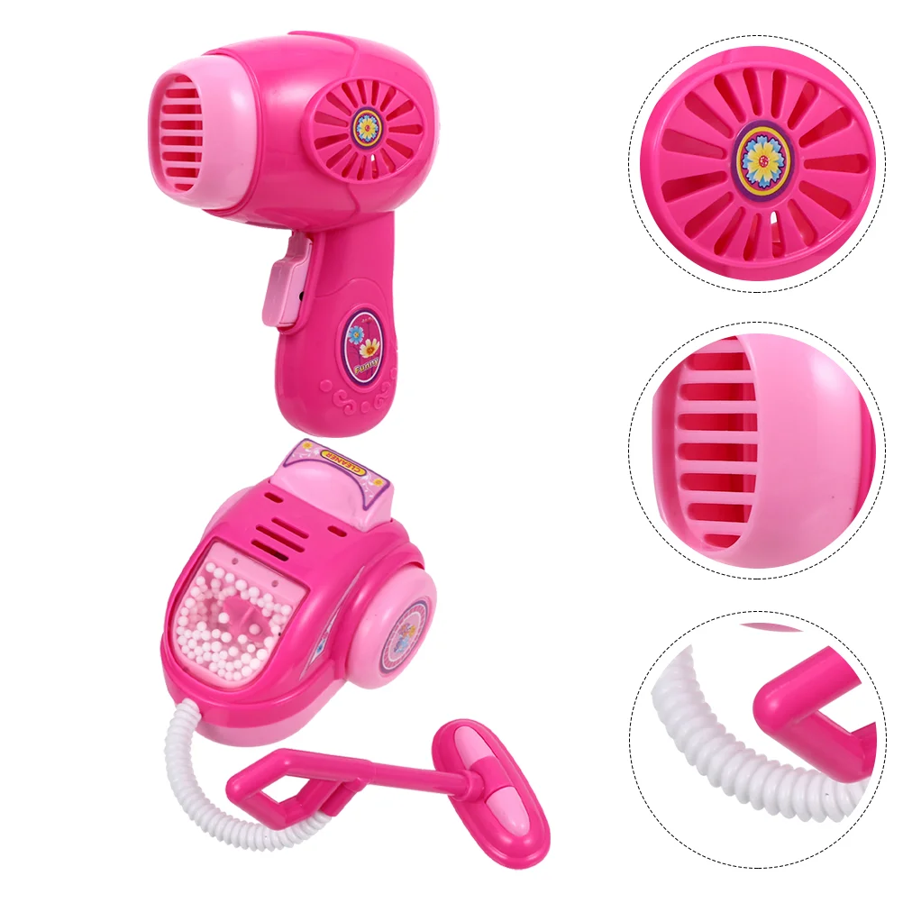 

2pcs Simulation Hair Dryer Funny Children Playhouse Vacuum Cleaner Models