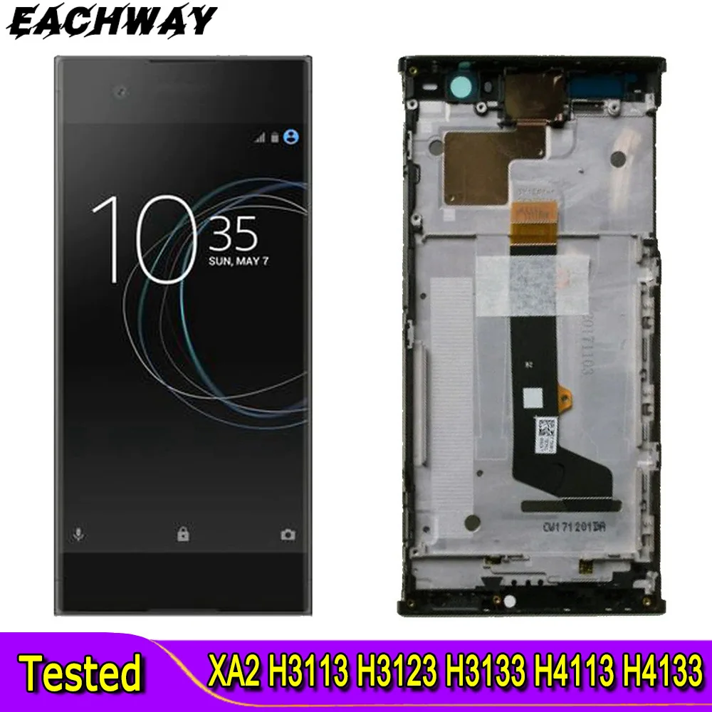ЖК-дисплей 5,2 дюйма для SONY Xperia XA2 H4133 H4131 H4132, сенсорный экран с дигитайзером в сборе, Замена ЖК-экрана для SONY XA2