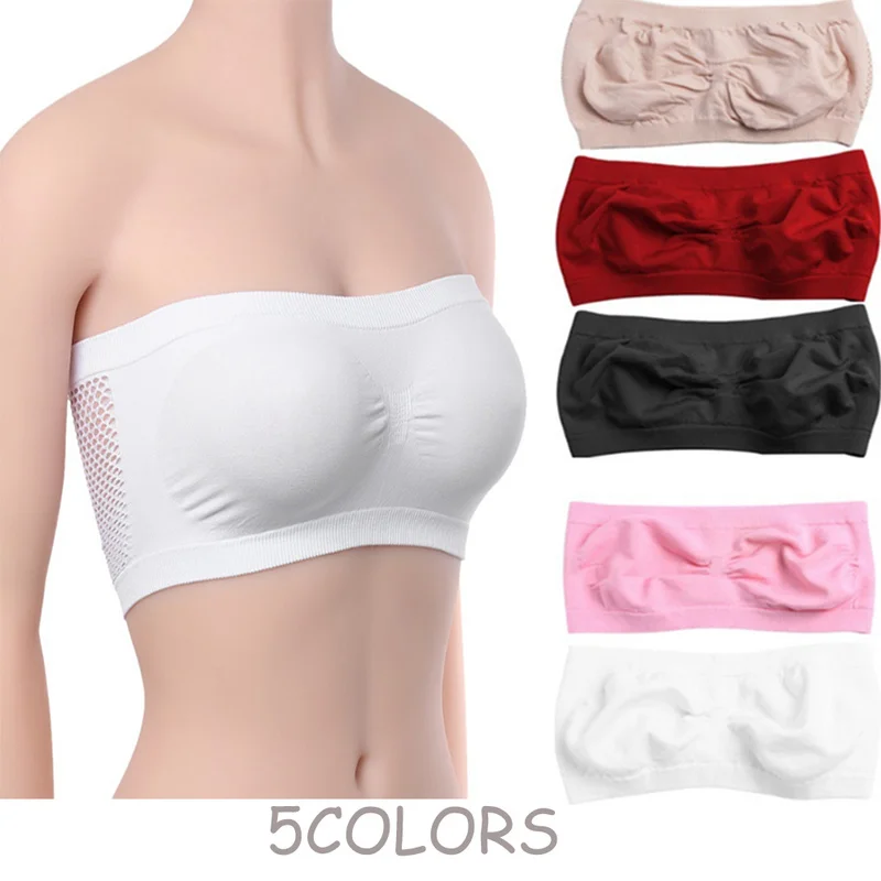 

Магазин Richkeda, эластичный сексуальный бюстгальтер со съемными вставками, бесшовный укороченный топ, Бюстгальтер-бандо, нижнее белье без бре...