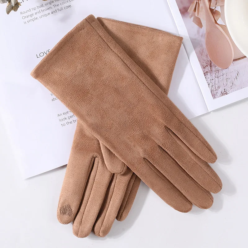 

Gloves women's autumn and winter plus velvet thick warm touch screen cold windproof students outdoor