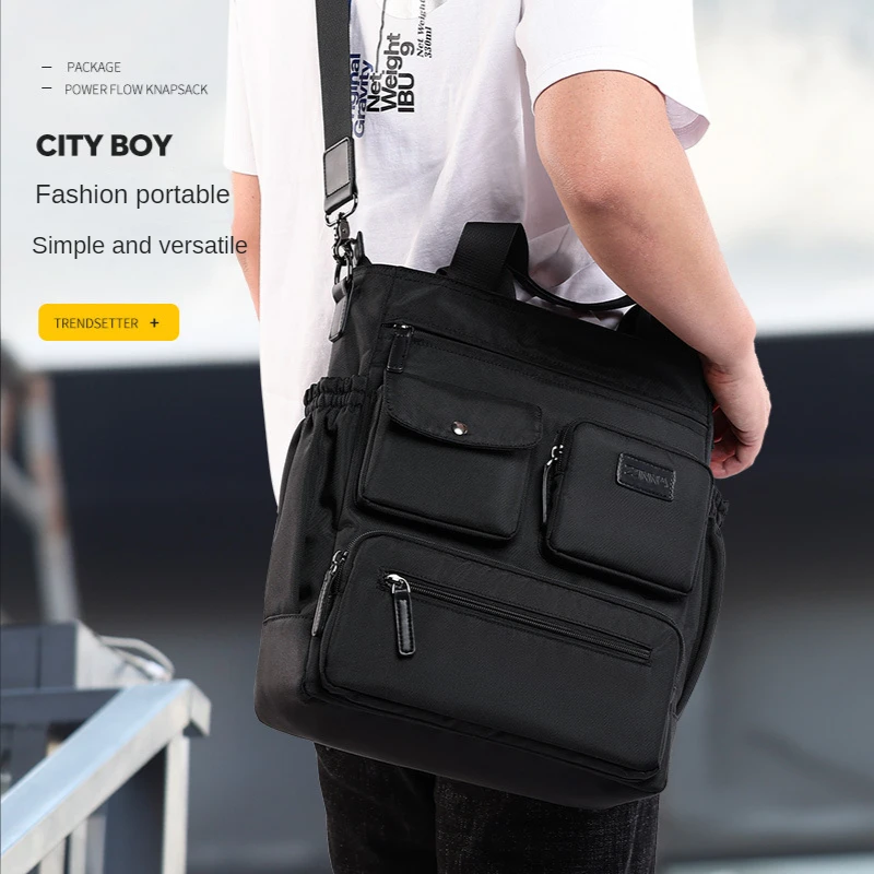 Versatile Business Shoulder Bag Commuter Briefcase Fashion Texture Oxford Cloth Bag Men's For Large Capacity Laptop Bag Handbags