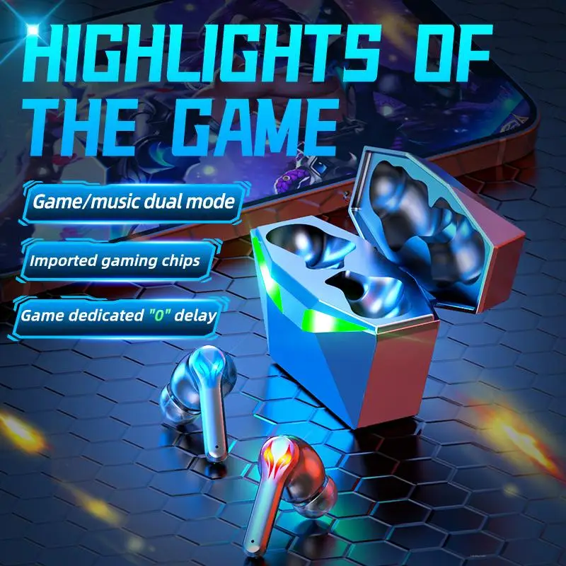 

J116 New Product Real Gaming Headset Low Latency Tws Wireless Bluetooth Headset