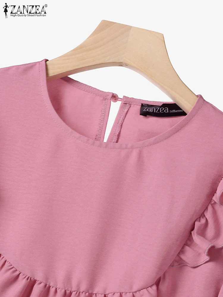 ZANZEA женские элегантные мусульманские комплекты исламская мода с оборками