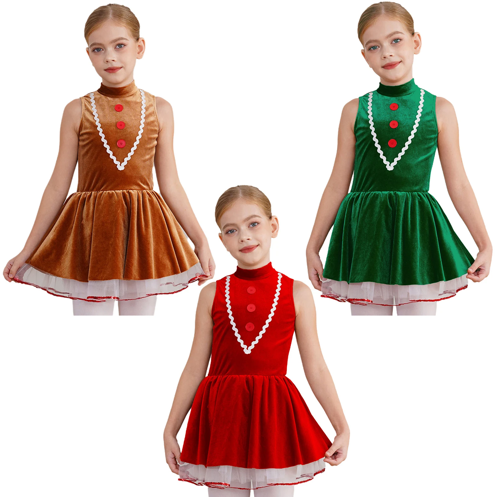 Рождественский костюм пряничного человечка для девочек рождественское