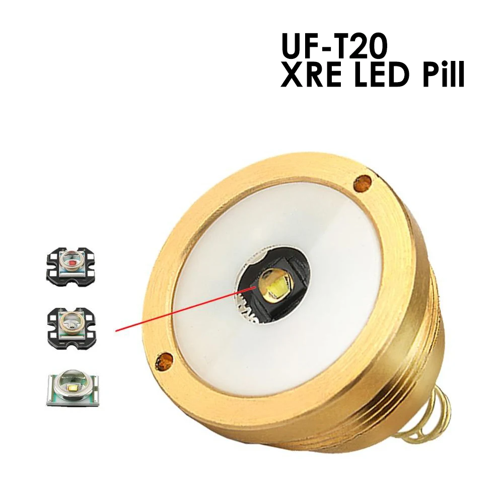 

UniqueFire T20 XRE White/Red/Green Light Powerful Lamp Holder 3 Modes Driver LED Drop in Pill Fitted With UF-T20 Flashlight