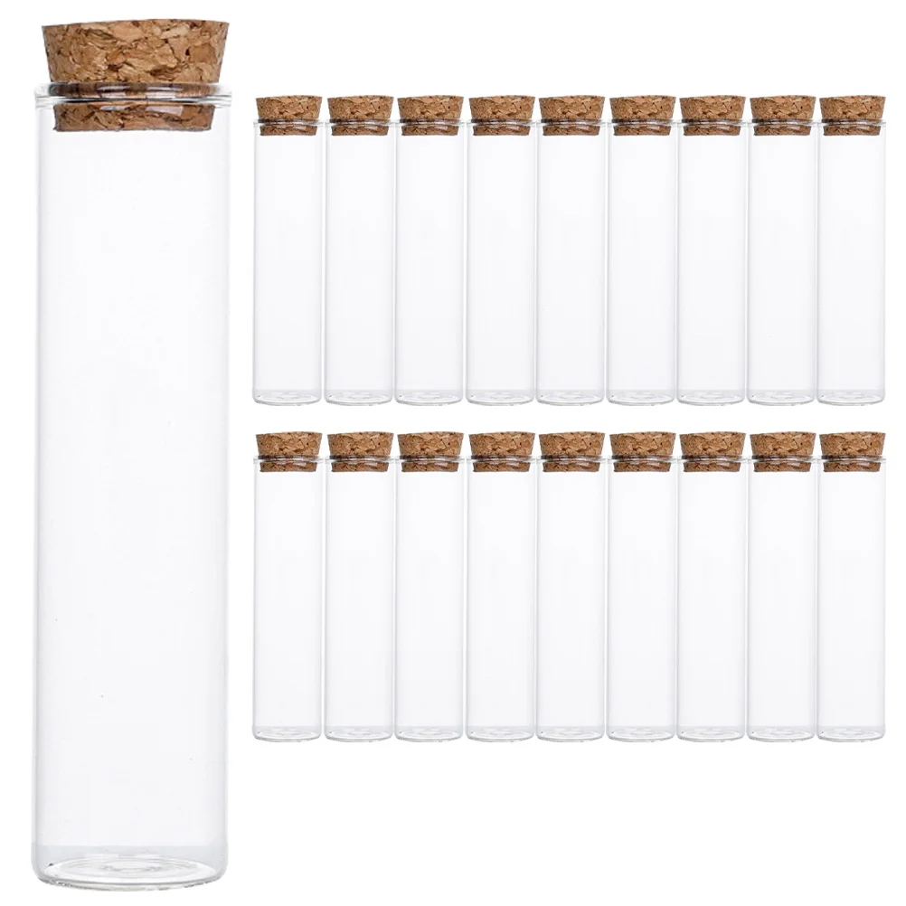 

20Pcs 60Ml Small Mini Glass Bottles Cork Stoppers Tiny Vials Glass Jars Favors Specimen Bottle Wedding Favors Art Crafts