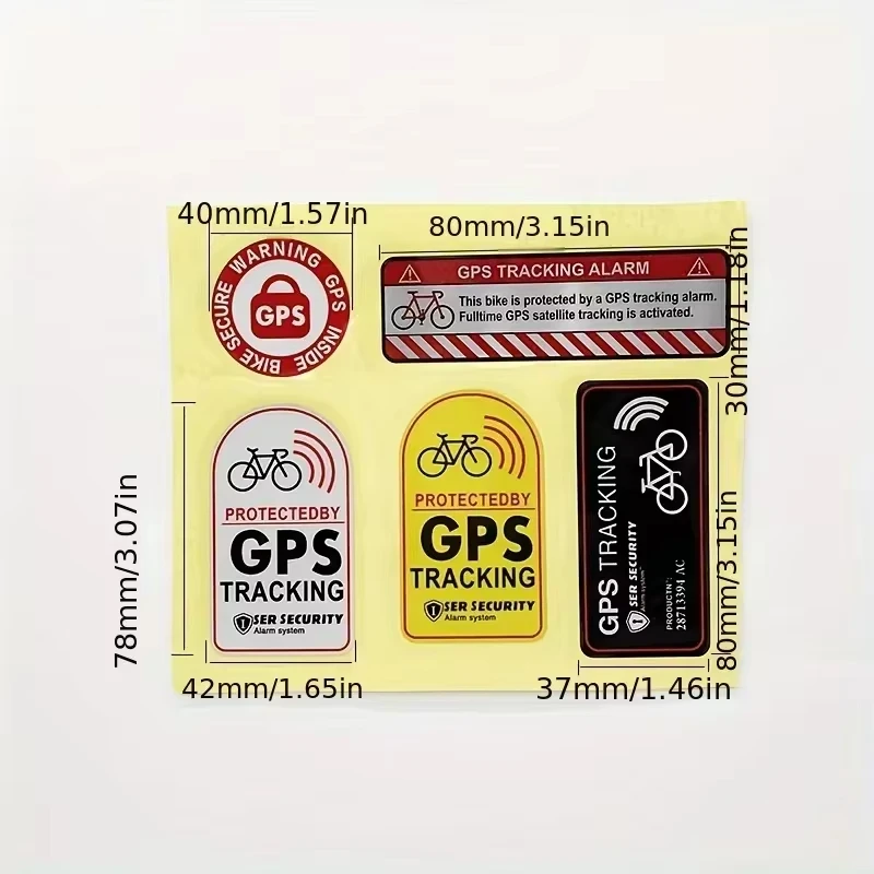 GPS-наклейка на сигнализацию, MTB, дорожный велосипед, скутер, противоугонная наклейка для мотоцикла, предупреждающая светоотражающая наклейка для аксессуаров для велосипеда (art.: 3920cb616b004) - 3920cb616b004