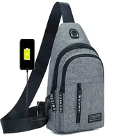 chest bag mens backpack 2022 new nylon canvas chest bag leisure sports travel chest bag have usb charge