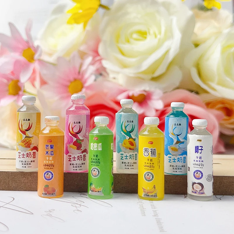

3Pcs Luminous Mini Drink Bottles Charms Resin Bottle Pendant DIY Jewelry Making Doll Micro Landscape Decoration Miniature Toy