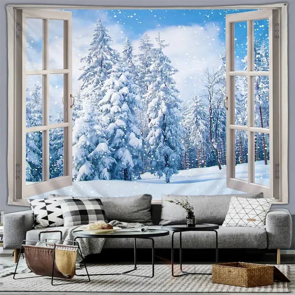 

Настенный гобелен "Зимний лес" из полиэстера