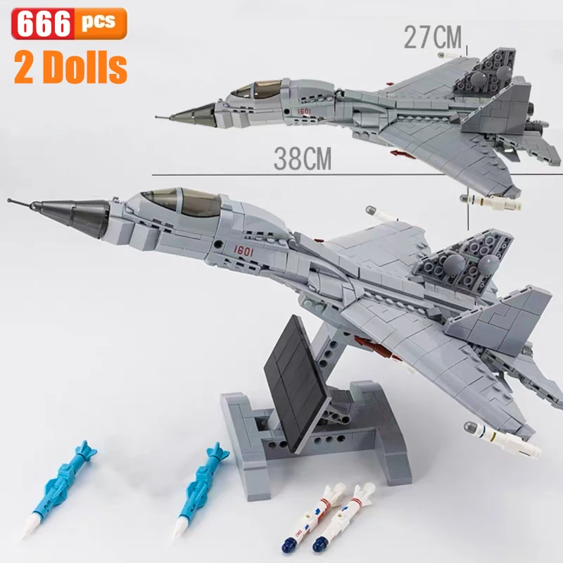 F22 Raptors Fighter Building Block Military Sukhoi Su-47 Plane J16 Rafale Model Bricks Set WW2 Soldier Weapon Toys For Kid Gift