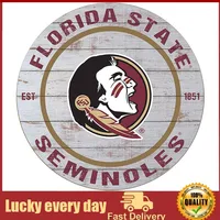 Sports Fan Weathered Florida State Seminoles Classic Circle Wall Sign room decoration men  wall decor metal  vintage