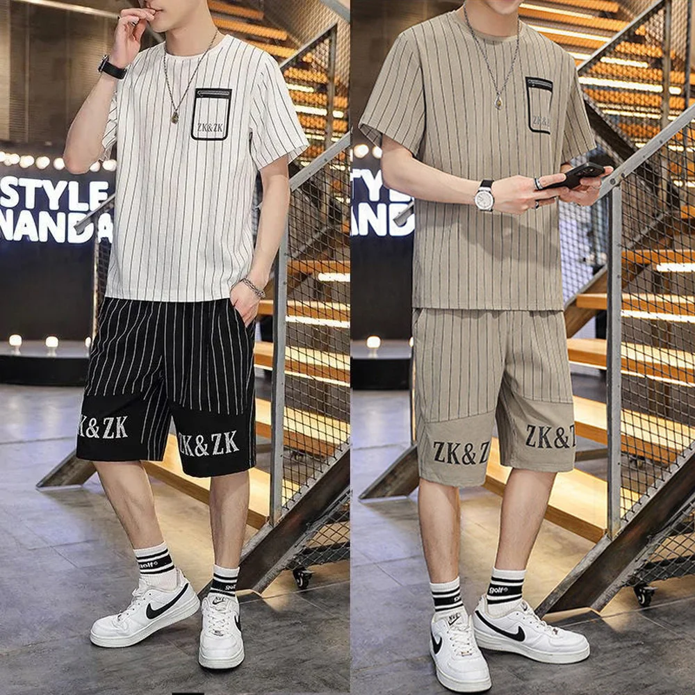 

Summer Clothes For Men 2 Piece Set Streetwear Korean Fashion Men Shorts Set Tracksuit Casual Sweat Suits Mens Sets Outfits 2022