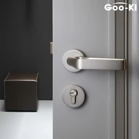 modern brushed nickel hollow out interior door handle lock set with lock security mute lock set for furniture handle hardware