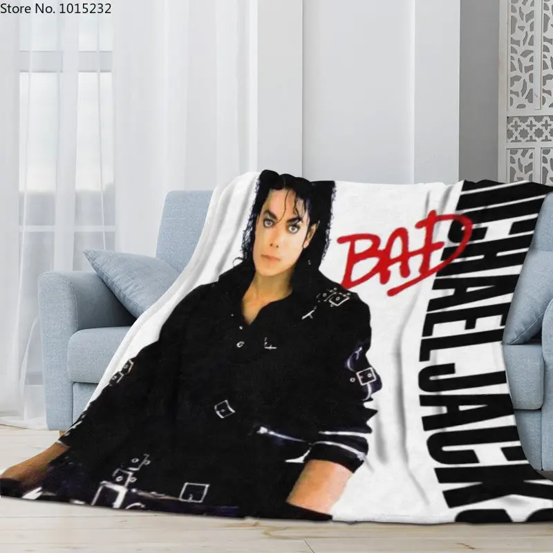

Popular Male Singer Michael Jackson Flannel Blanket Character Thin Blanket Flannel Portable Home Travel Office Blanket 01