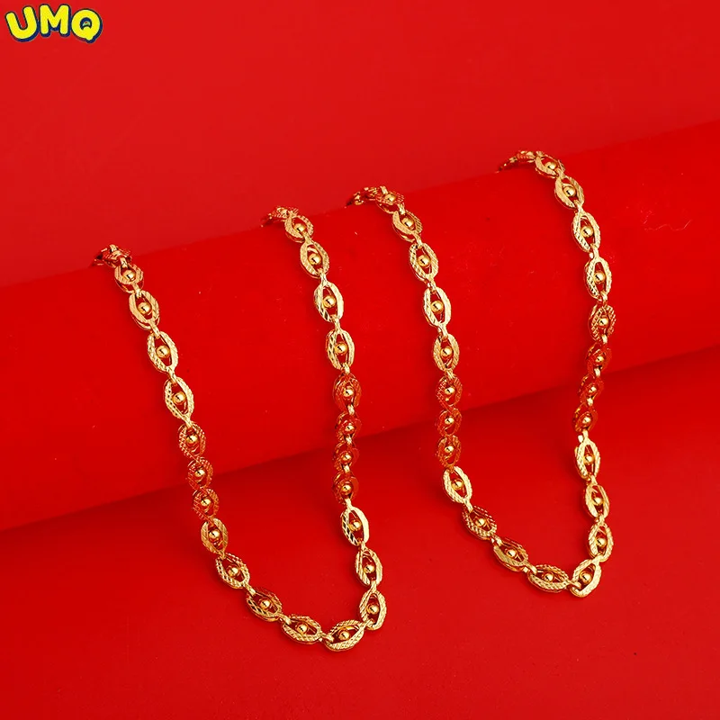 

Латунное ожерелье с копией из чистого 24-каратного золота, Очаровательное ожерелье с восемью символами, Модный магазин богини, Прямые ювелир...