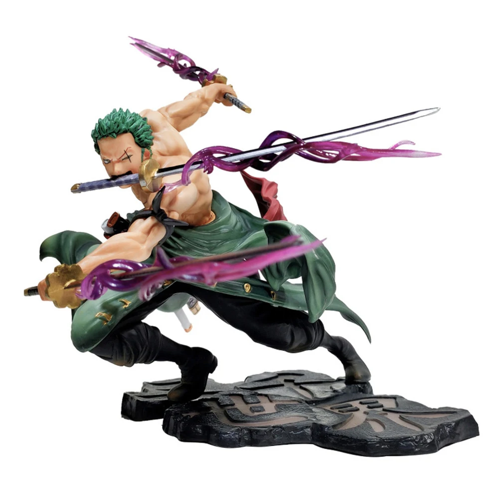 

One Piece Straw Hat Group Zoro Fights Three Thousand Worlds Hand Office Decoration Doll Model Children's Birthday Gift