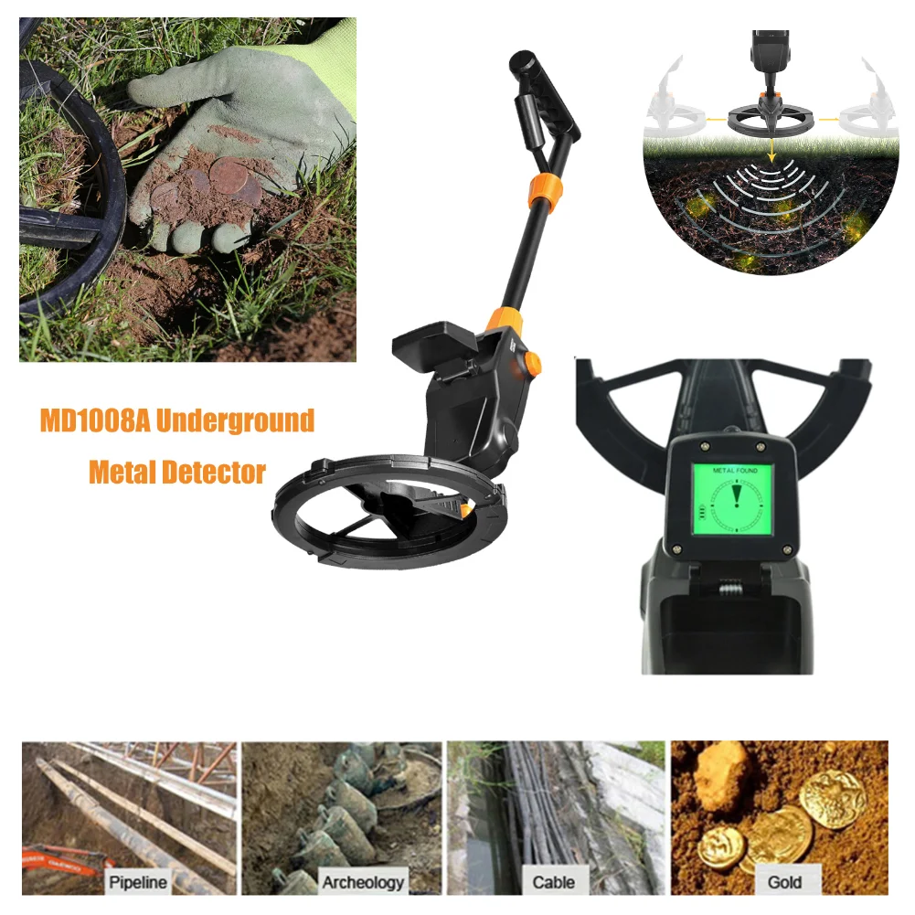 

MD1008A Professional Metal Detector Waterproof Handheld Detector Coin Gold Underground High Sensitivity Treasure Radar Detectors