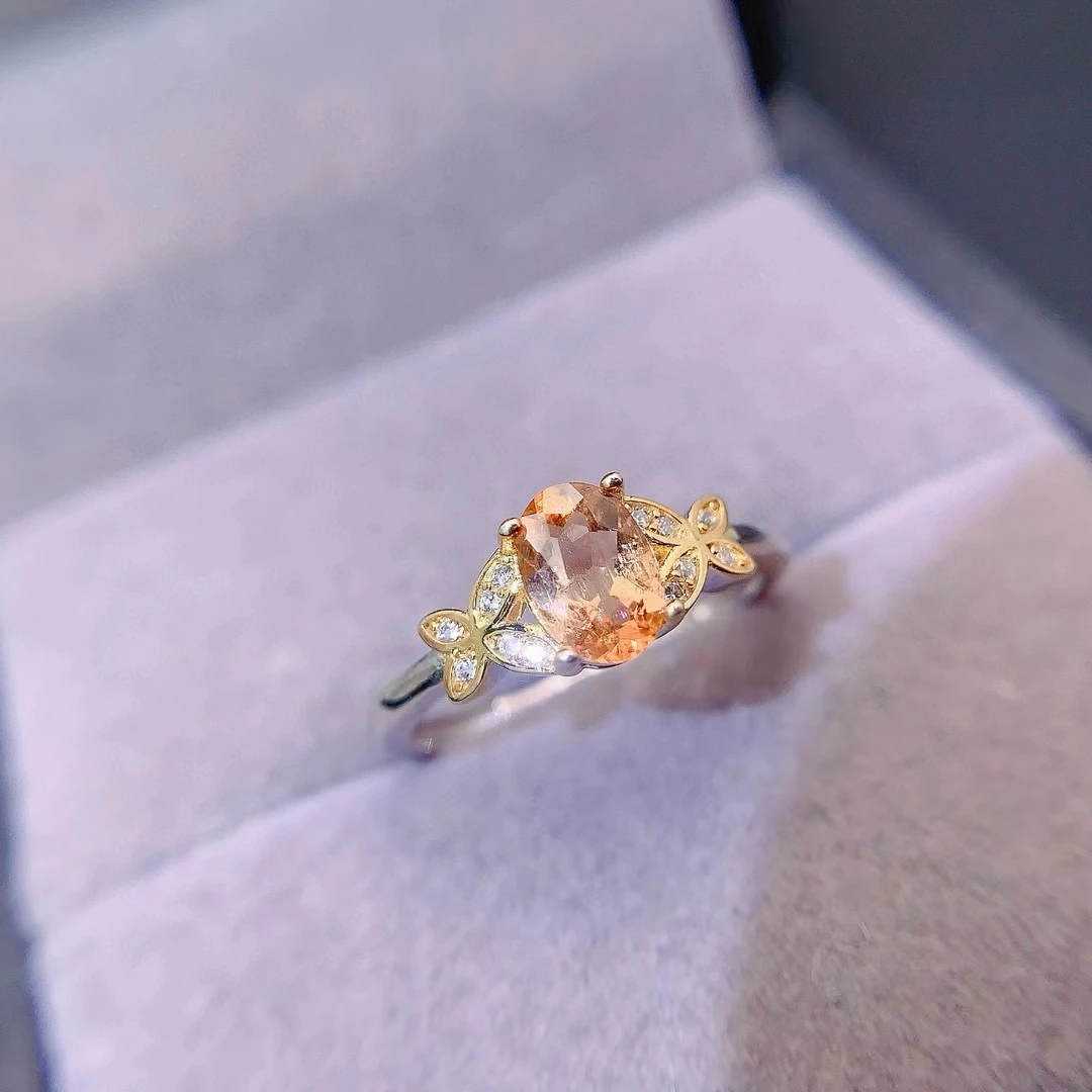 Кольцо из натурального желтого турмалина для помолвки кольцо серебра 925 пробы с 3