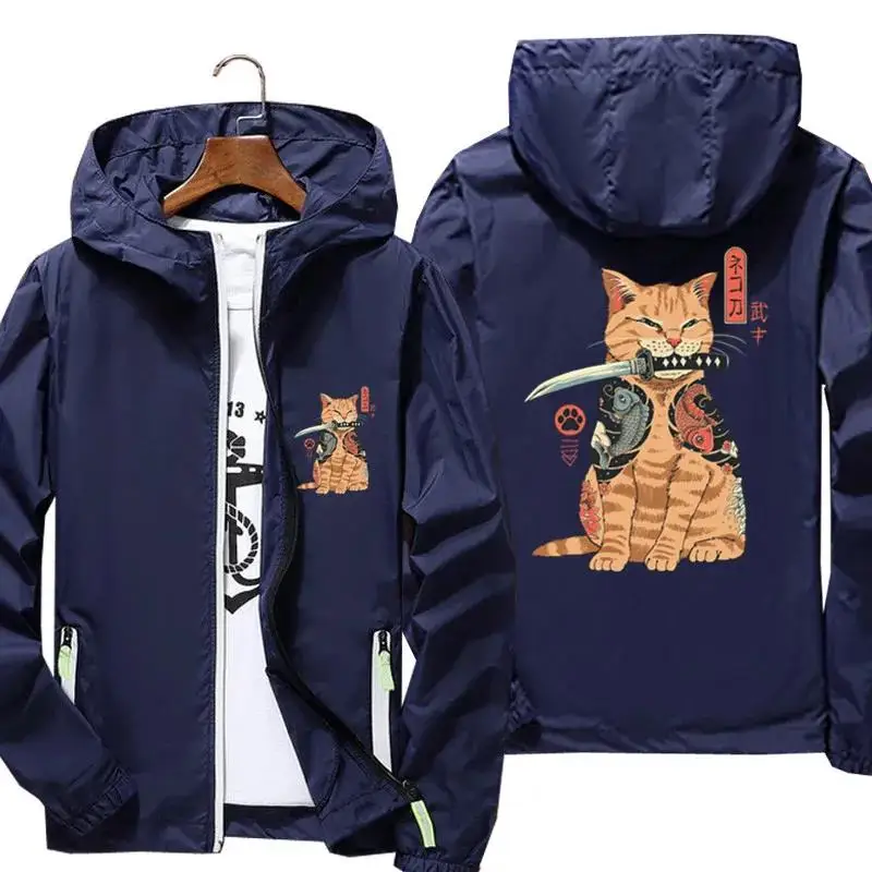 Ветровка мужская Светоотражающая тонкая пляжная куртка-пилот в японском стиле