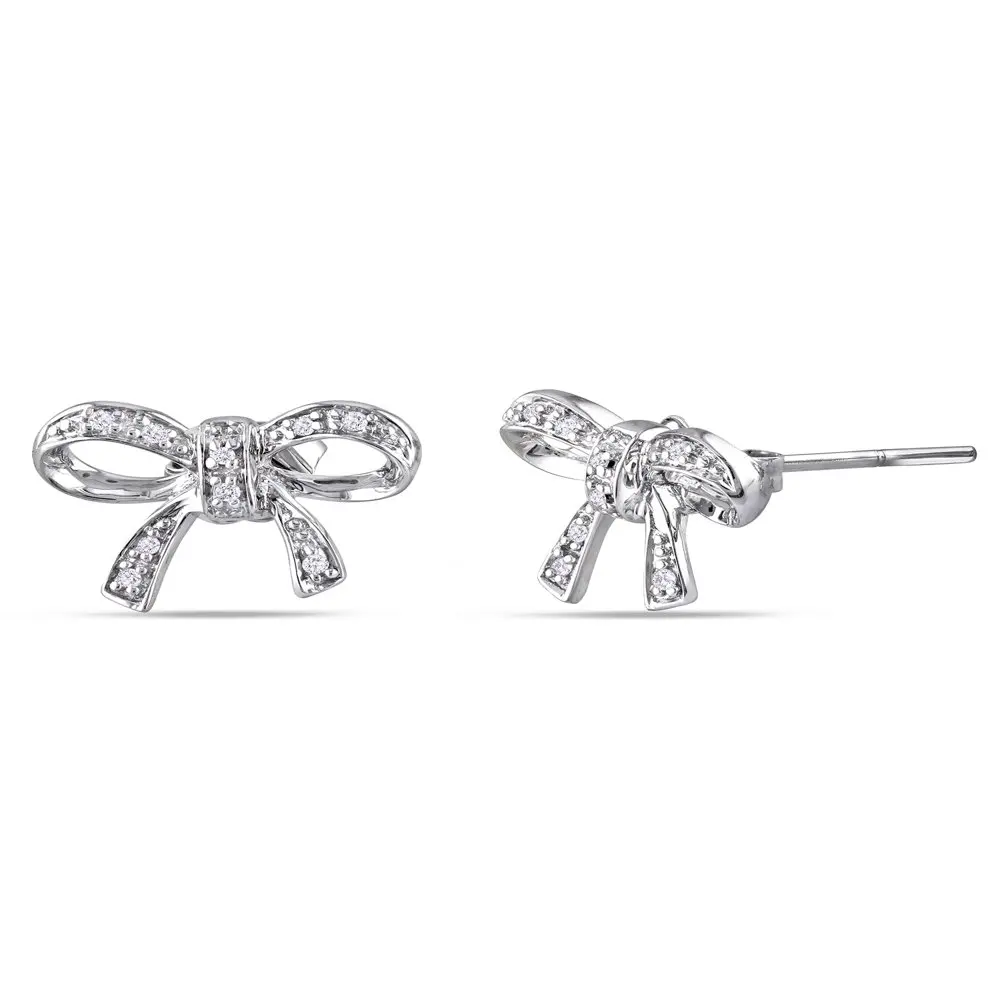 

-Accent Sterling Silver Bow Stud Earrings