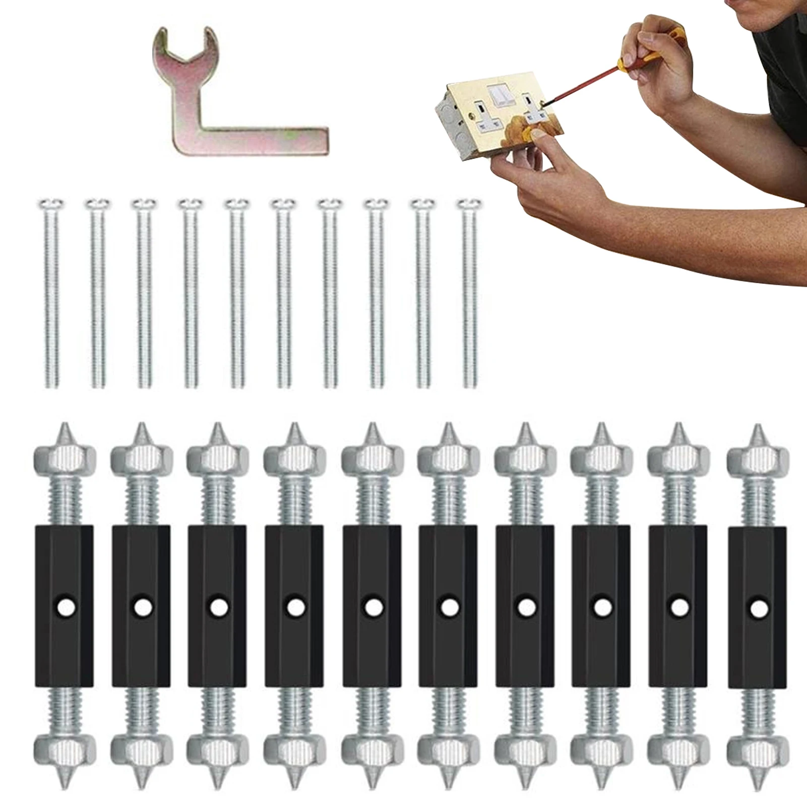 

Cassette Repair Device 10 Pairs 86 Type Electrical Outlet Box Repair Device Portable Wall Switch Outlet Box Repair Tools