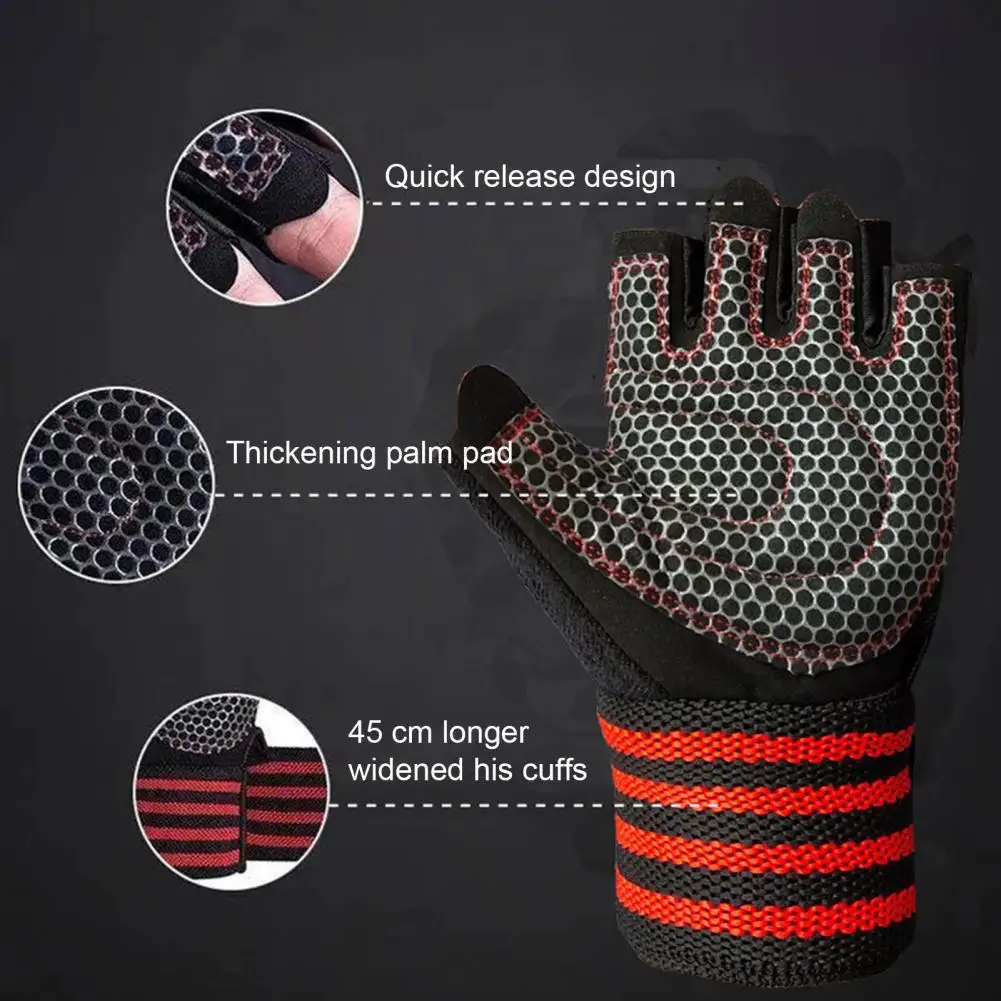 

1 пара практичных велосипедных коротких перчаток с отверстием для вентиляции противоскользящие велосипедные перчатки без пальцев ударопр...