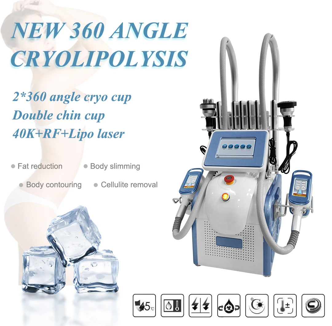 

2023 RF 360 Многофункциональный лазер для похудения 40k кавитационная криотерапия Криотерапия Замораживание Жира тела для похудения машина для салона криолиполиза