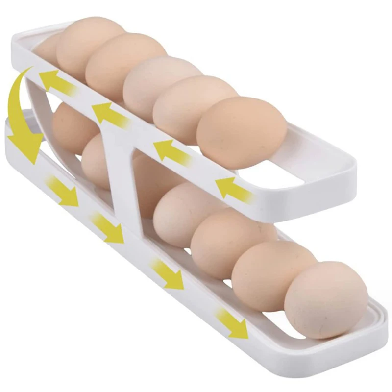 

Автоматическая вращающаяся полка для яиц, подставка для хранения, фоторамка для холодильника, для использования в кухне