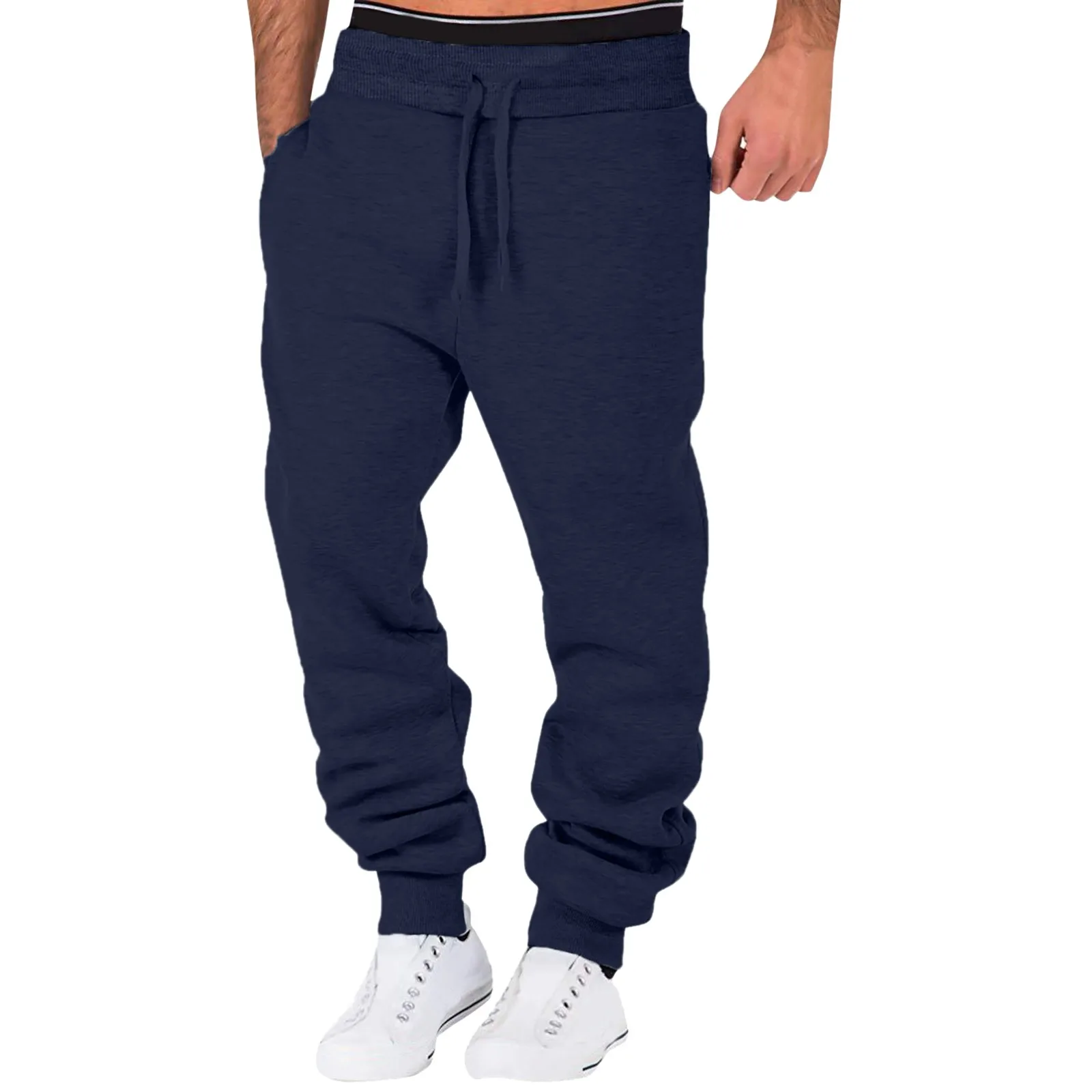 

Males' Autumn and Winter Fleece Sweatpants Casual Sports Pants Men's Loose Baggy Pants Jogger Fashion Knitted Sweatpants Hombre