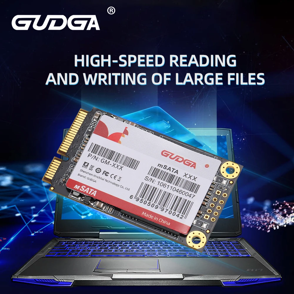 GUDGA mSATA SSD 64 ГБ 256 512 1 ТБ 2 HDD для компьютера 3x5 см Внутренний твердотельный жесткий